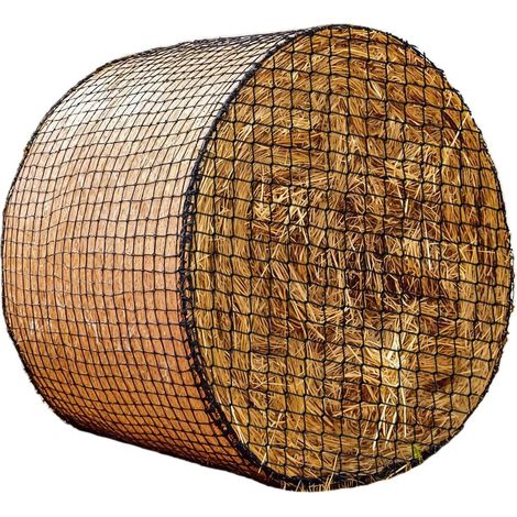 Filet à Foin pour Balles, Rondes ⌀180cm×H180cm, Filet a Foin pour Chevaux/Bovins/Moutons, Convient pour Râtelier à Foin, Maille 4 x 4 cm (1/5)