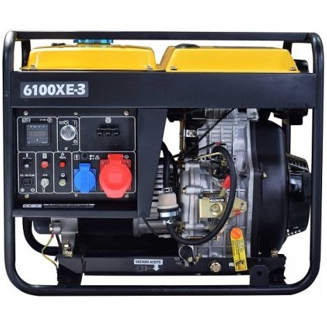 Groupe électrogène 5200W Diesel 230V/400V – Moteur 4 temps OHV 418cc – Démarrage électrique et manuel – Autonomie 12h – Système AVR – Kompak (1/5)