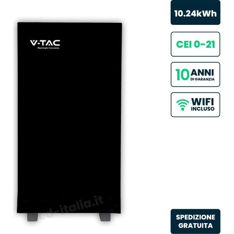 Batería de almacenamiento V-TAC 10,24 kWh LFP CEI 0-21 200 Ah IP20 Negro brillante 10 años de garantía