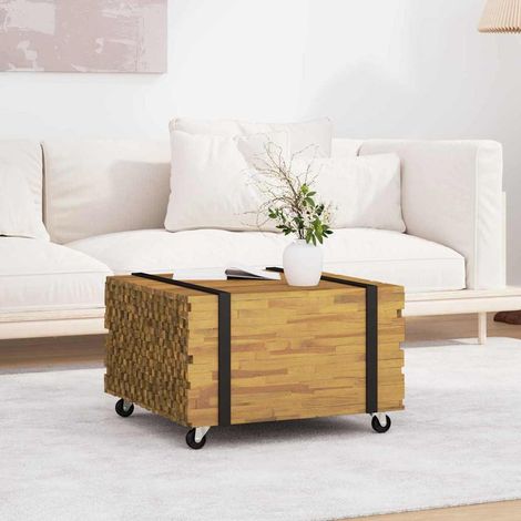 Couchtisch Braun 60 x 60 x 38 cm Massivholz Teak