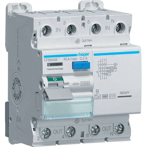 Hager Interruptor Diferencial Estándar 40A 4 polos