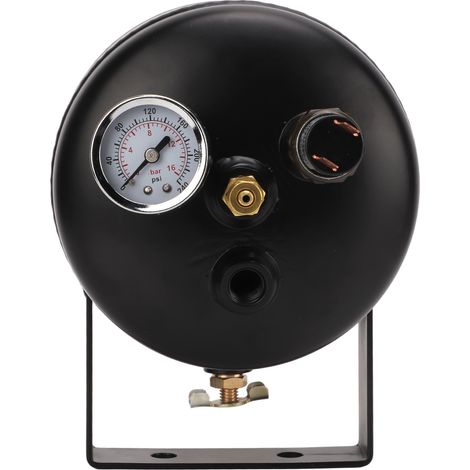 Kit Réservoir d'Air 3 Sorties 150 PSI 0,5 Gal Acier Soudé Universel pour Système de Klaxon Camion Voiture Train Yacht (1/5)