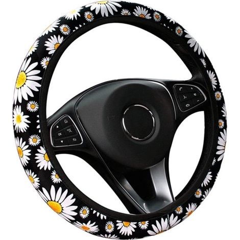 Funda universal para volante de coche,funda para volante con estampado floral,protección antideslizante para volante (1/5)