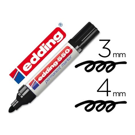 edding  Rotulador  permanente  550  negro  ancho  de  trazo  3-4  mm  -  4-550001