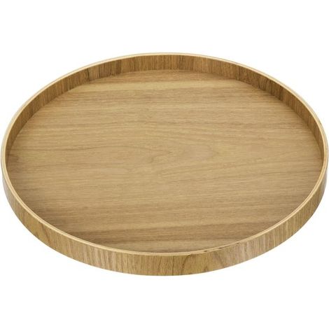 Bandeja de madera, Bandeja de madera creativa, Plato llano de hotel, Plato decorativo redondo de 21 cm, Portavelas de madera, Amarillo (1/5)