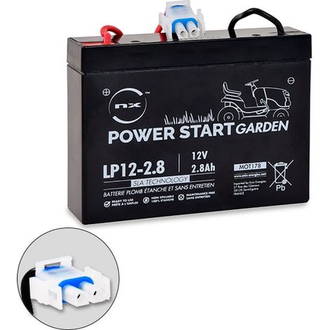 NX – Batterie tondeuse 12V 2.8Ah – Plomb étanche AGM préactivée – Dimensions 132x33x98mm – Compatible MC Culloch M95-66X