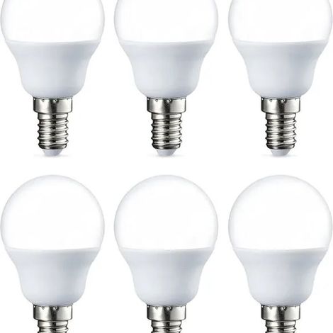 Lot de 6 petites ampoules LED rondes G45 base filetée Edison E14 5W blanc intensité immuable