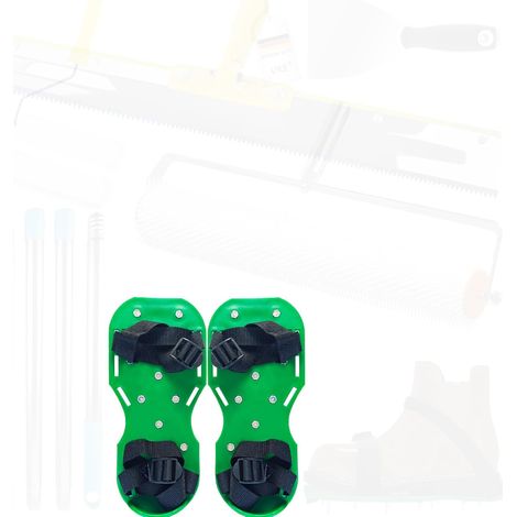 Kit Ciment Autonivelant Rouleau Debulleur 50cm Perche Telescopique  Mélangeur 40cm,Chaussures à Pointes,Matériau Robuste,Lavable Facilement, Adapté aux Chantiers(Seulement Chaussures à Pointes)
