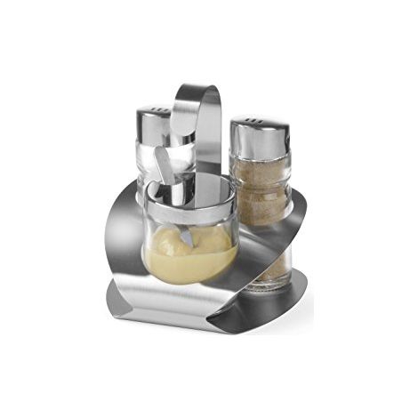 Set di spezie in acciaio inox - Sale, pepe, senape - Hendi 465332 (1/3)