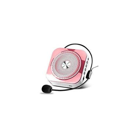 Amplificateur De Voix Portable 2200 Mah Rechargeable avec Micro Filaire Et Tour De Taille, Microphone Personnel Et Haut Parleur pour Enseignants Guides Touristiques,Rose [Classe énergétique A] (1/5)