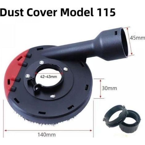 Hotte aspirante meuleuse d'angle,ventouse professionnelle meuleuse d'angle,aspirateur meuleuse d'angle,accessoires d'angle haute qualité(115,noir) (1/4)