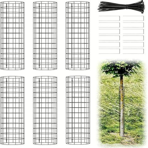 Lot de 3 Manchons de Protection pour Tronc d’Arbre, Répulsif Rongeurs et Cervidés, Résistant aux UV, Filet de protection avec Colliers de Serrage et Piquets de Fixation, Réutilisable, Empilable, 13.4