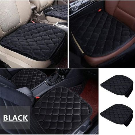 Housse de siège voiture en velours noir – Lot de 2 pour sièges avant, protection anti-animaux et antidérapante (1/3)