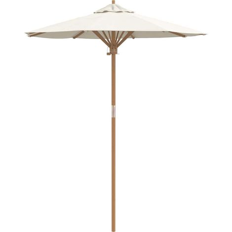 Ombrellone da giardino rotondo leggero design minimalista 270 x 260 cm resistente in bambù bianco crema 020058241