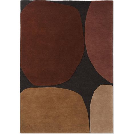 Tapis salon et chambre en laine 140x200 bordeaux et rouge fait main (1/5)