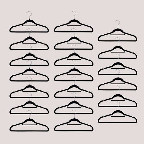 Lot de 20 Cintres Palou SKLUM Noir - Penderie Robuste & Design pour Dressing Organisé (1/5)