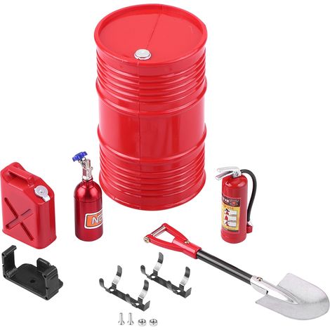 Accessoire Décoratif RC Crawler - Pelle, Réservoir Carburant, Extincteur - Kit Simulation Outil (B) (1/5)