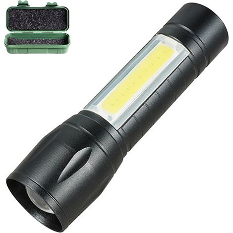 Mini lampe torche LED portable, lampe latérale rechargeable longue portée, petite lampe torche pour l'extérieur et la maison. (1/5)