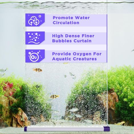 Rideau de Bulles pour Aquarium - Diffuseur d'Air Haute Densité Tube d'Oxygénation pour Bassin de Poissons, Eau Douce et Eau de Mer (1/5)