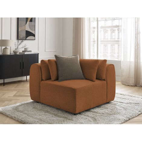BOBOCHIC - Angle avec têtière pour canapé modulable JANA tissu chiné Orange (1/5)