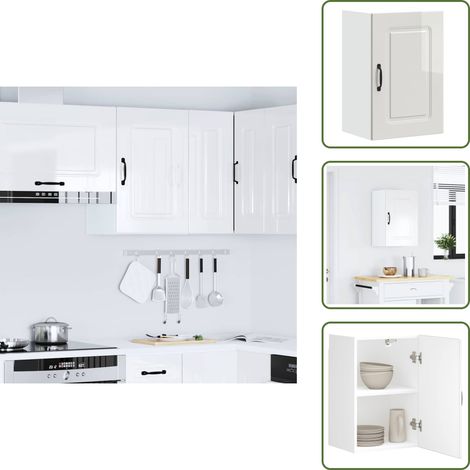 vidaXL Küchen-Hängeschrank Kalmar Hochglanz-Weiß Holzwerkstoff (1/5)