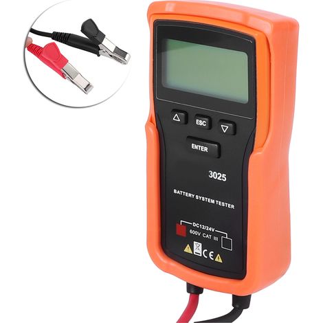 Testeur de batterie automobile, analyseur de système de charge, testeur de circuit, 100-1700 CCA, 12 V, 24 V (1/5)