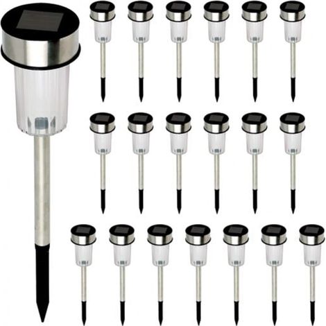 bornes solaires à LED lampes jardin à planter lot de 20 (1/4)