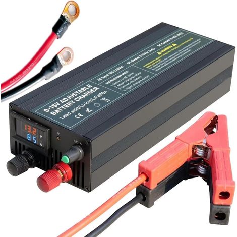 Chargeur de Batterie LiFePO4 12V 100A, Réglage de Tension Multitours de Précision 0-15V, Chargeur Rapide 12.6V/14.6V avec Embouts Positif/Négatif Remplaçables (1/5)