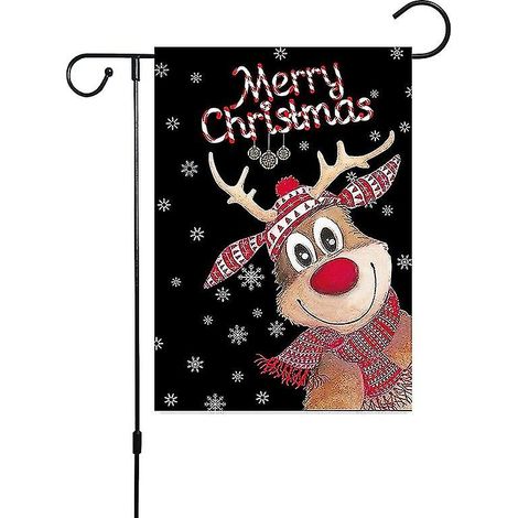 Bannière décorative de Noël, 30 x 45 cm, double face, en lin, « Joyeux Noël », pour portes de jardin extérieures (1/4)