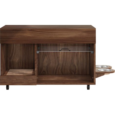 Katzenklo-Schrank mit Rollen 100 x 45,5 x 67 cm MDF braun, ohne Streu (1/5)