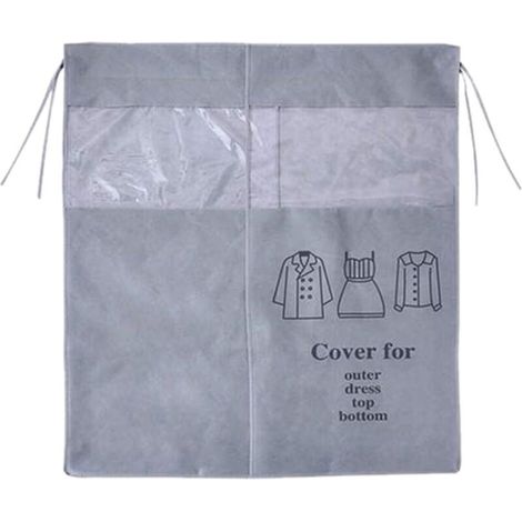 Housse de vêtement transparente avec fenêtre anti-poussière, protection universelle pour portant à vêtements (chemises, costumes) (1/5)