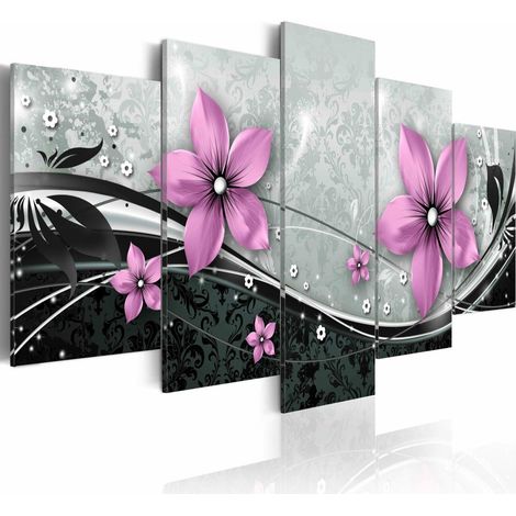 Tableau fleur violette de la nuit - 200 x 100 cm (1/4)