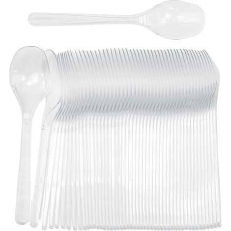 Dicke, robuste, transparente Löffel, 50 Stück (1/3)
