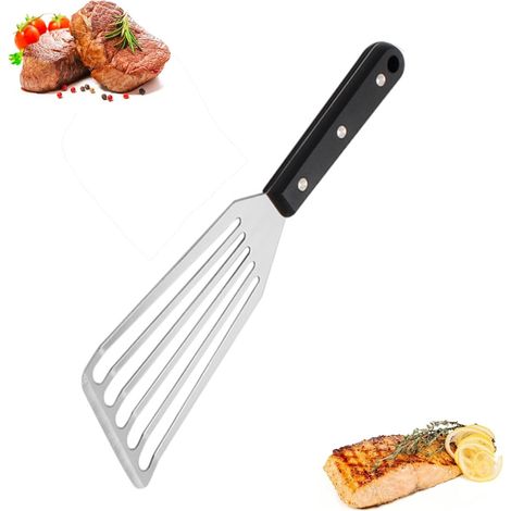 Spatule Cuisine Inox,Cuisine À Steak,Pelle À Poisson,Spatule Avec Poignée Ergonomique Antidérapante,Ustensile Cuisine Pratique,Résistante Chaleur,pour La Cuisson Poisson Oeuf Viande (1/5)