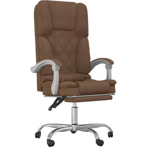 Massage Reclining Office Chair Brown Fabric vidaXL (1/5)