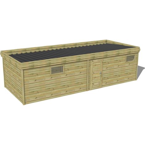 ABRI DE JARDIN bois traité 27mm, 9,1x3,4m, 31m2