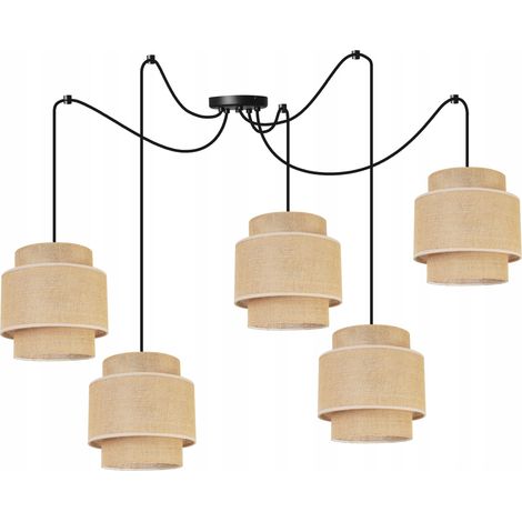 LAMPADA A SOSPENSIONE, LAMPADARIO DA SOFFITTO, PARALUME, BOHO JUTA