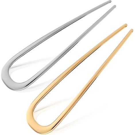 Épingles à cheveux - Métal - 2pcs - Design unique en U - Confortable - Adapté aux cheveux épais (1/4)