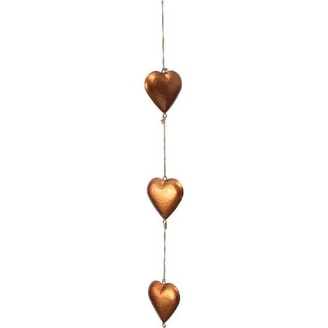 Colgante de corazón [colgante] de metal dorado, decoración romántica para una declaración de amor o como regalo del Día de la Madre. (1/5)