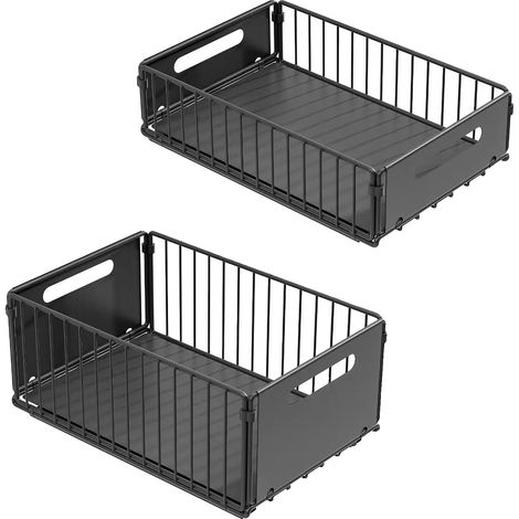 Organizzatore per armadietto, cassetto a doppio strato, design regolabile, 2 pezzi S e L (1/2)