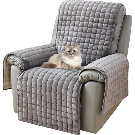 Sesselschutz Sofa Armlehnenbezüge, 1 Sitzer Anti-Rutsch Sesselschoner für Relaxsessel Relaxsofa, Relaxsessel Bezüg Kratzfest Sesselauflage Relax, Fernsehsessel Schutzbezug für Zuhause (1/5)