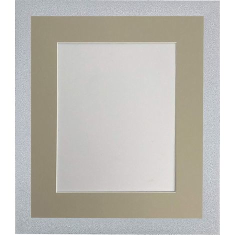 Cadre Photo Blanc avec Passe-Partout Gris Clair 25,4 x 20,3 cm Taille de l'image 20,3 x 15,2 cm Verre Plastique (1/4)