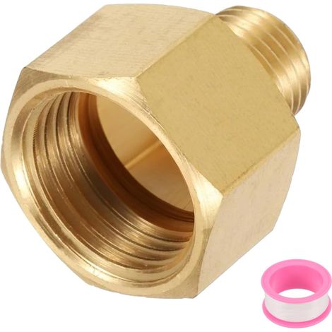 Raccord De Tuyau Hexagonal en Laiton avec PTFE Et Joints Ton Or (1/5)