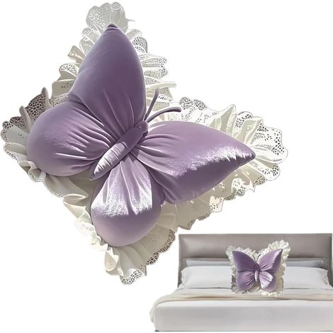 Oreiller papillon Joli coussin décoratif pour chambre, Halloween, Noël, canapé, bureau, petite amie, fille, enfant, adulte (1/5)