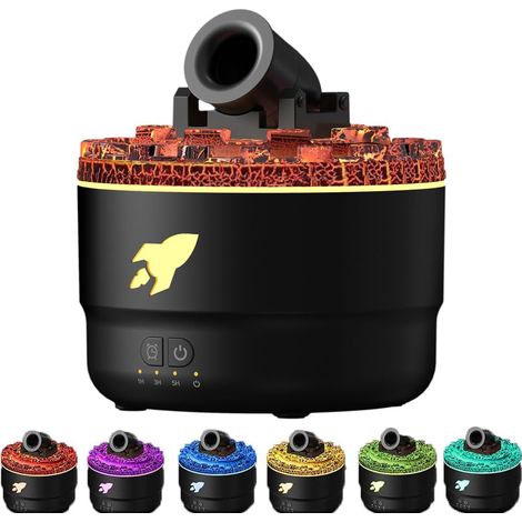 Humidificateur arrêt automatique diffuseur de forme de tourelle, diffuseur d'aromathérapie, d'huile essentielle et minuterie, 7 changements de couleur (1/5)