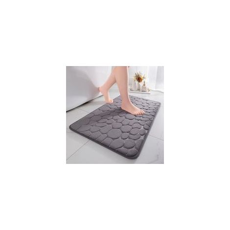 Tapis de Bain en Mousse à mémoire de Forme Tapis de Douche Absorbant Tapis de Bain Tapis décoratif Antidérapant pour Salle de Bain et Salon 50 x 80 cm Gris foncé