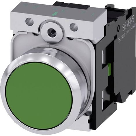 Siemens 3SU11500AB401BA0 3SU1150-0AB40-1BA0 Pulsante Anello frontale in metallo, Lucido, Piatto Verde 1 pz. (1/4)