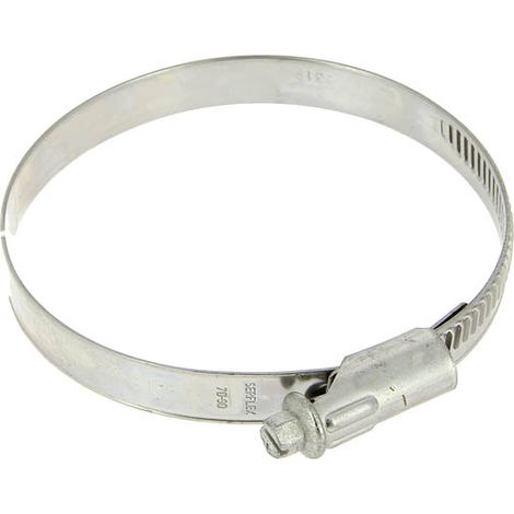 Collier inox crémaillère emboutie bande pleine 12mm Ø70 à 90