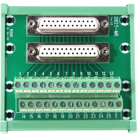 Rail DIN DB25, connecteur de carte de bornier à forte applicabilité, petit corps facile à connecter avec une conception régulière pour la connexion électrique (1/5)