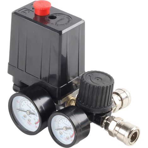220-V-Luftkompressorventilregler mit Manometer – EINNENFFER – Druckbereich 0–180 psi, einfache Installation mit Schnellanschluss (1/5)